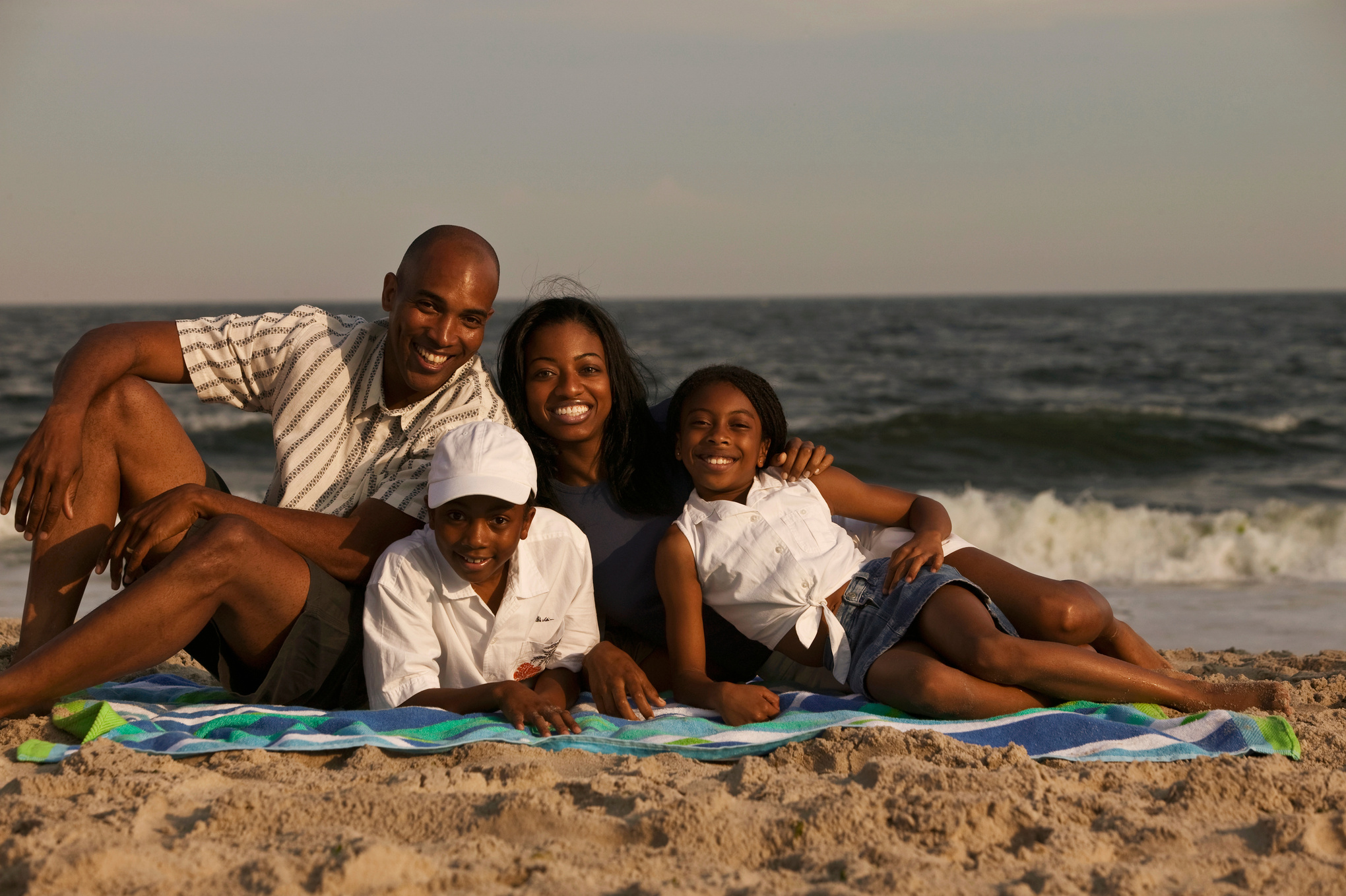 Family on vacation at the beach