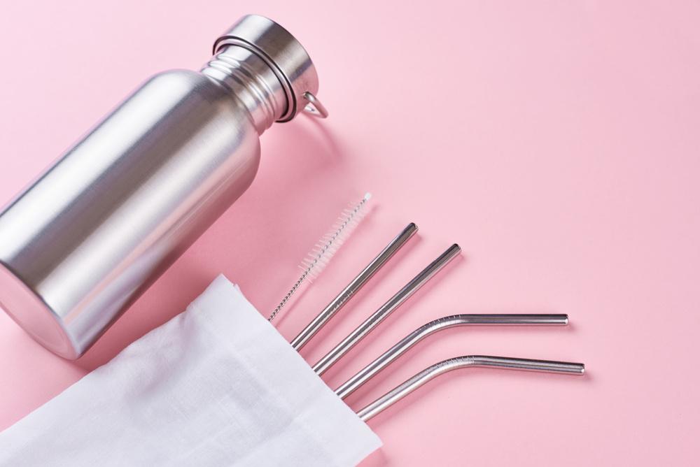 Reusable Steel Straws and an Aluminium Bottle